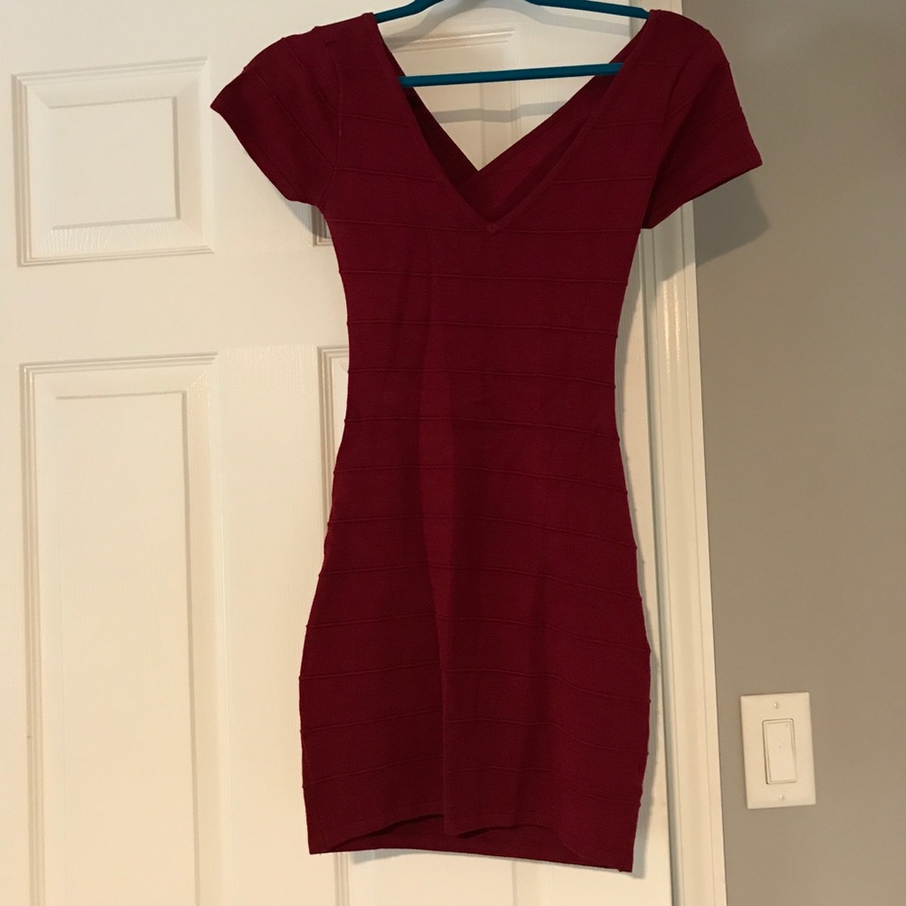Dark Red Bandage Dress